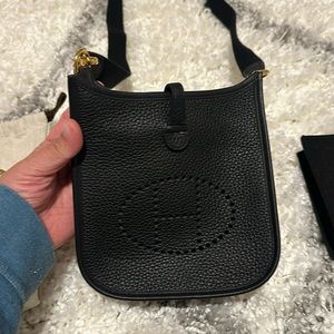 Authentic Hermes Evelyn TPM 16 Clemence Calfskin in Noir